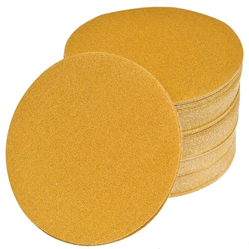 Aiyard 6-Inch No-Hole Hook and Loop Sanding Discs 120-Grit, Random Orbital Sandpaper for Automotive and Woodworking, 100-Pack - Image 1